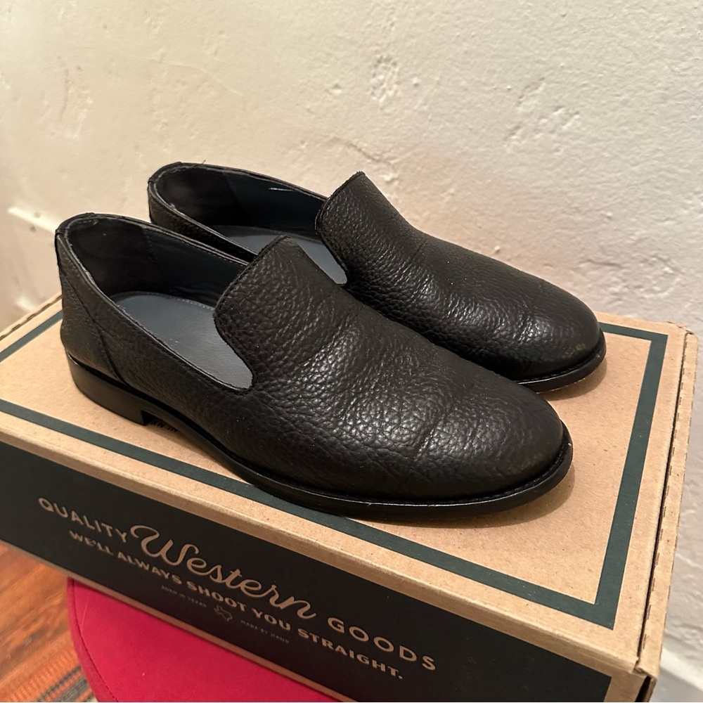 Tecovas Monterey Black Leather Men's Slip-On Loafers